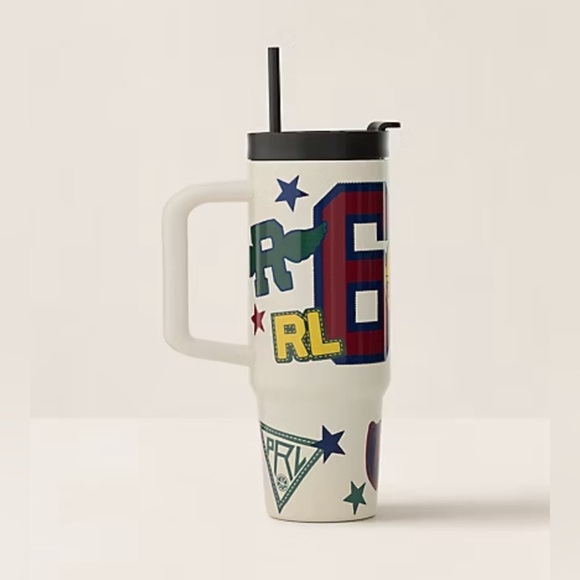 New🔥 Polo Ralph Lauren Pembroke Water Bottle & Straw - Picture 1 of 4